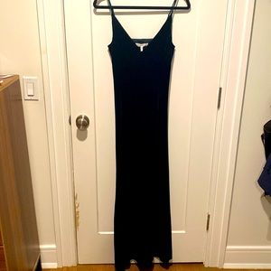 BCBG Generation Floor Length Velvet Green Evening Dress